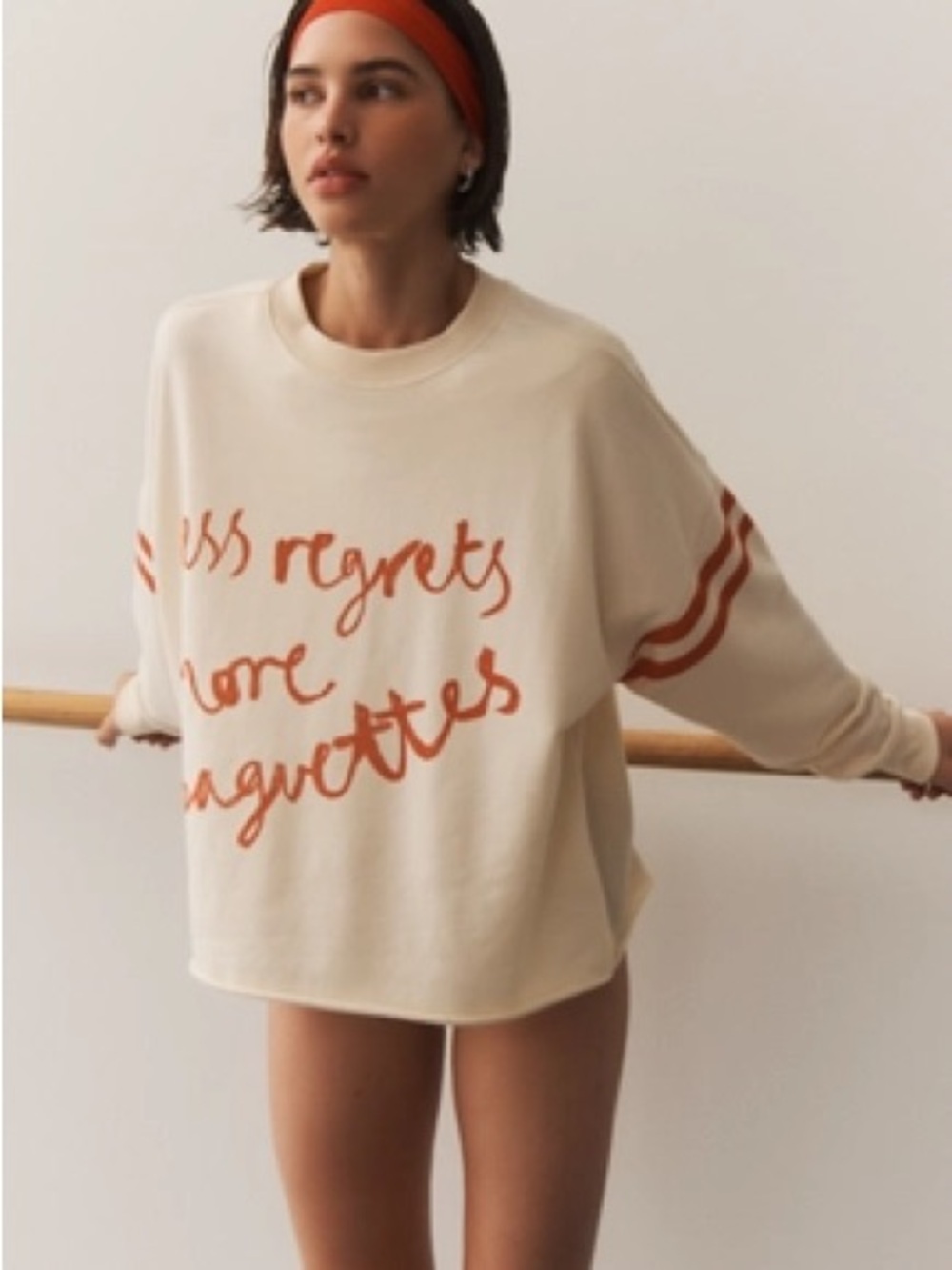 Anthropologie Daily Practice Womn L Cream Less Regrets Oversized Sweatshirt NWOT